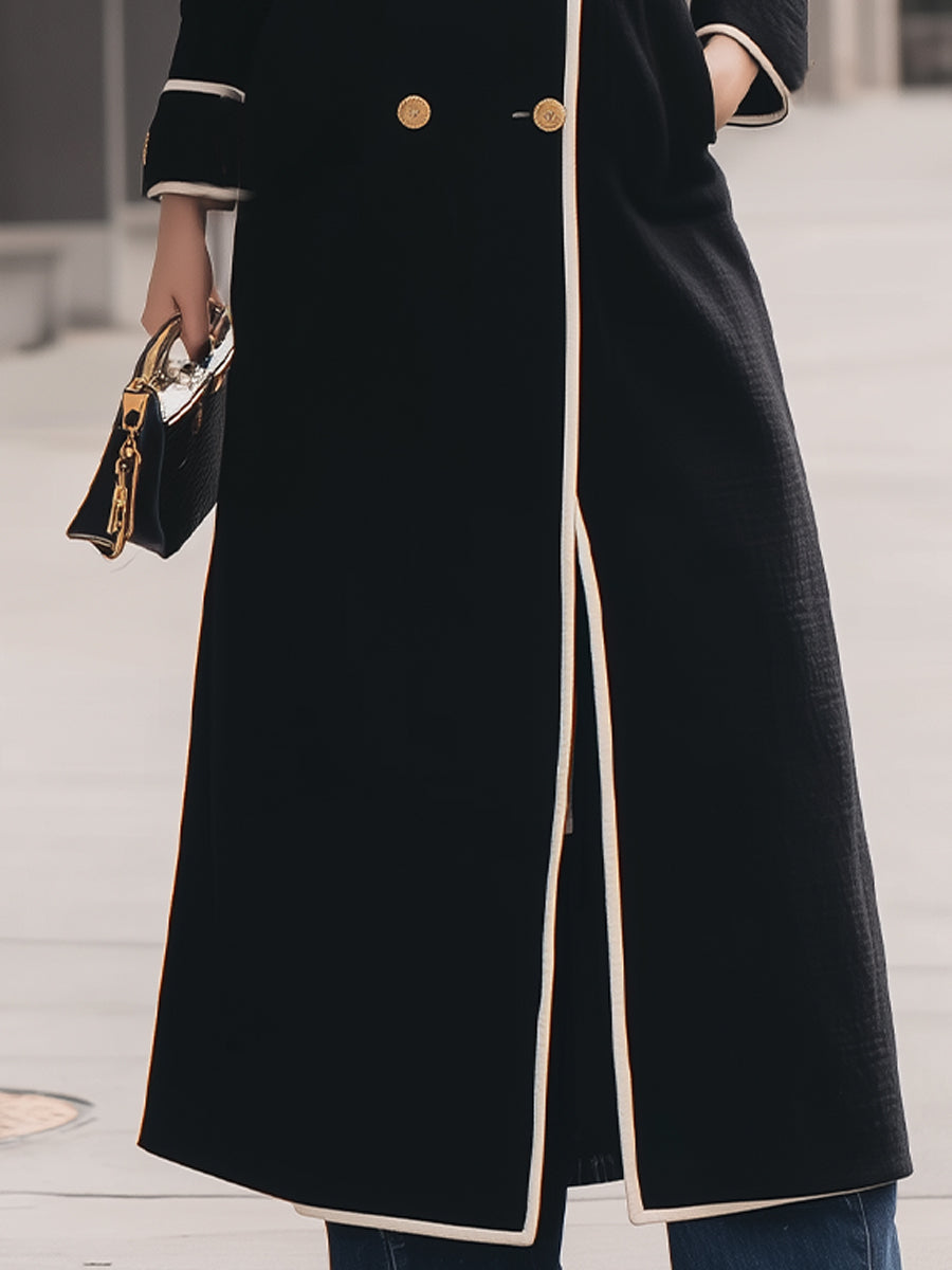 Elegant Double-Breasted Belted Coat
