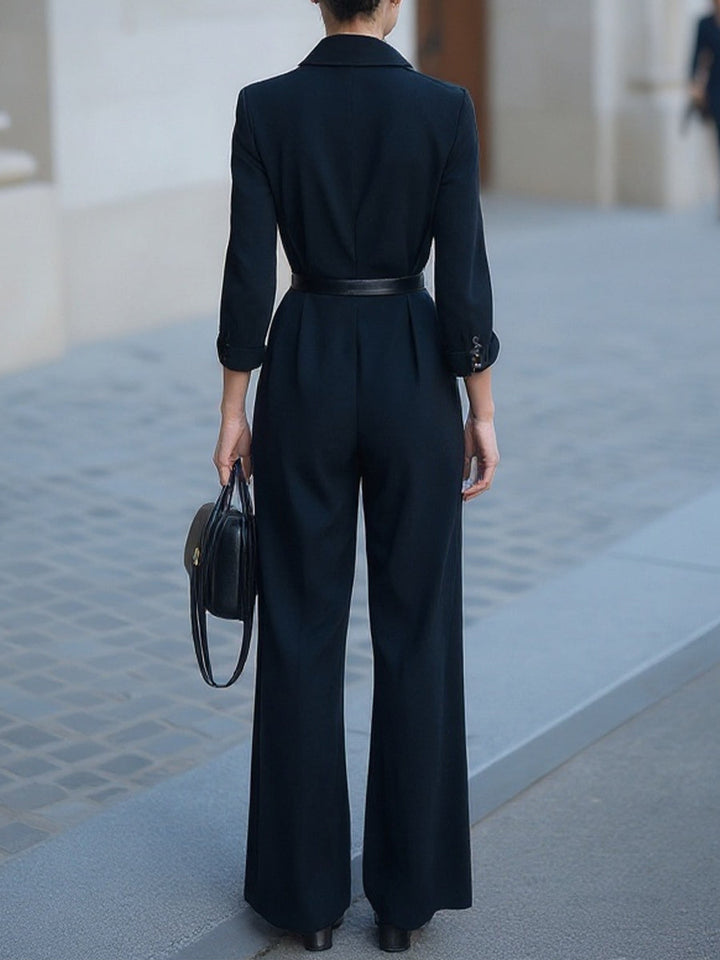 Charlotte | Black Double-Breasted Jumpsuit