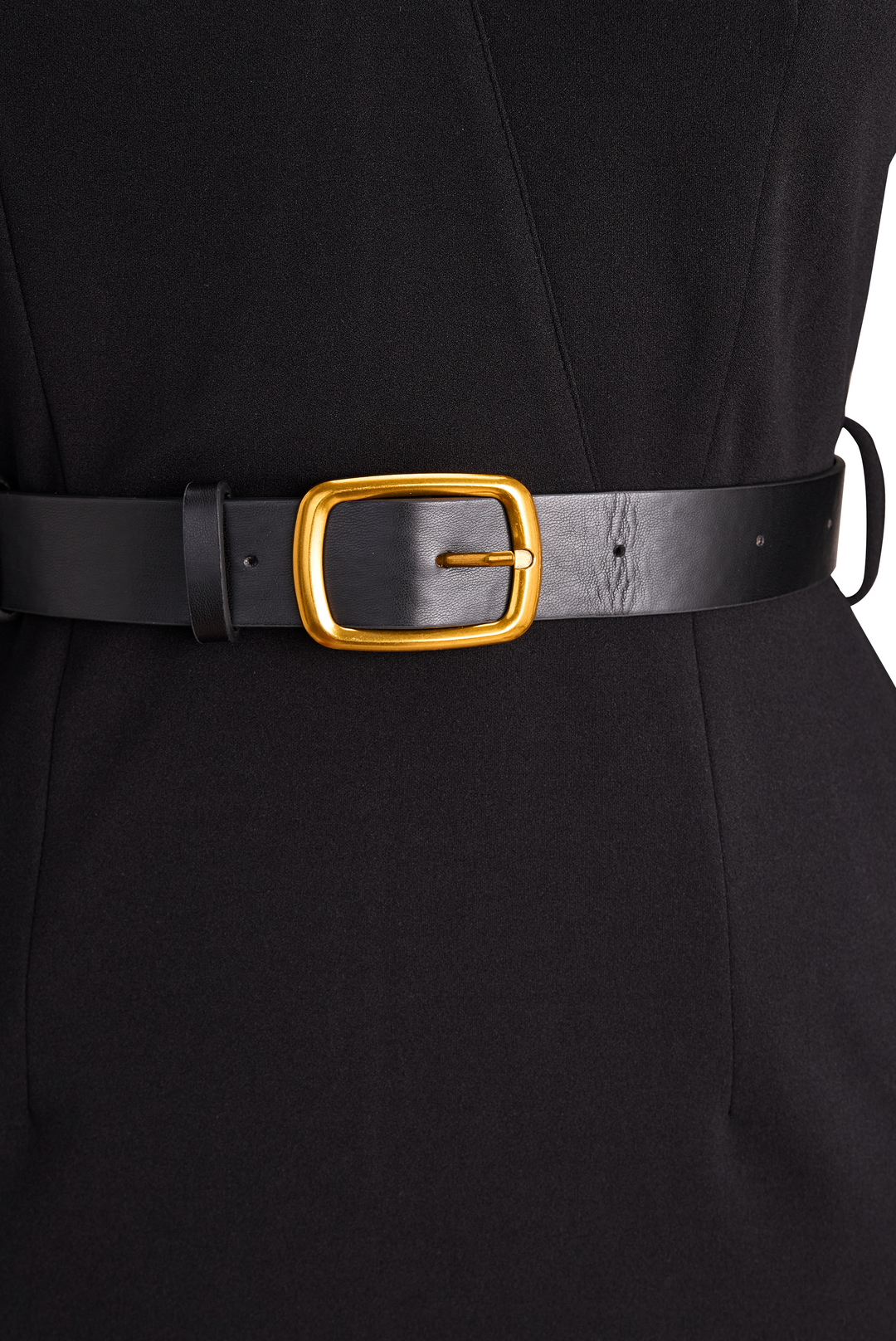 Isabella | Black Belted Sheath Dress