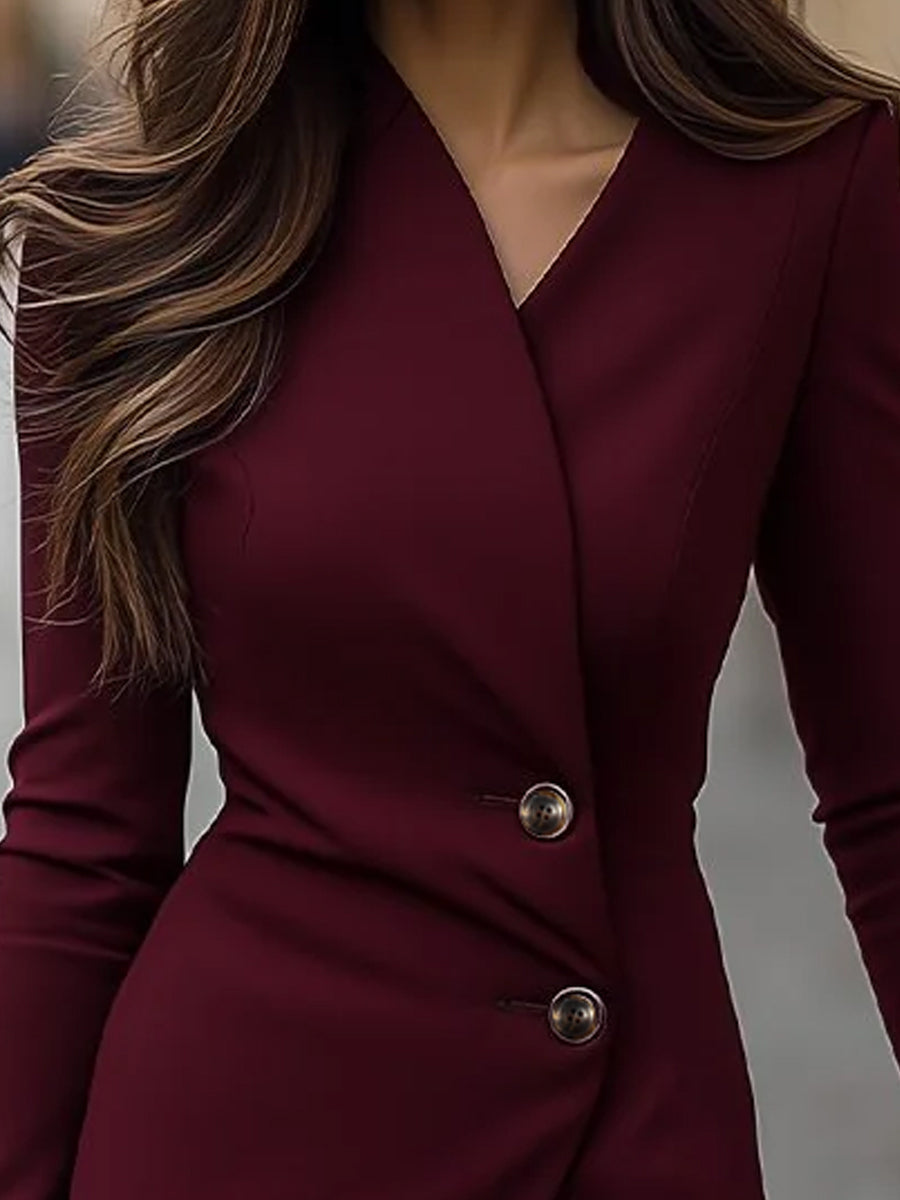 Victoria | Burgundy Wrap Midi Dress