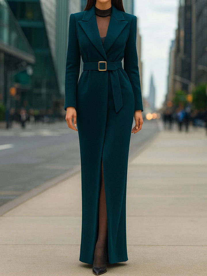 Emerald Belted Maxi Coat