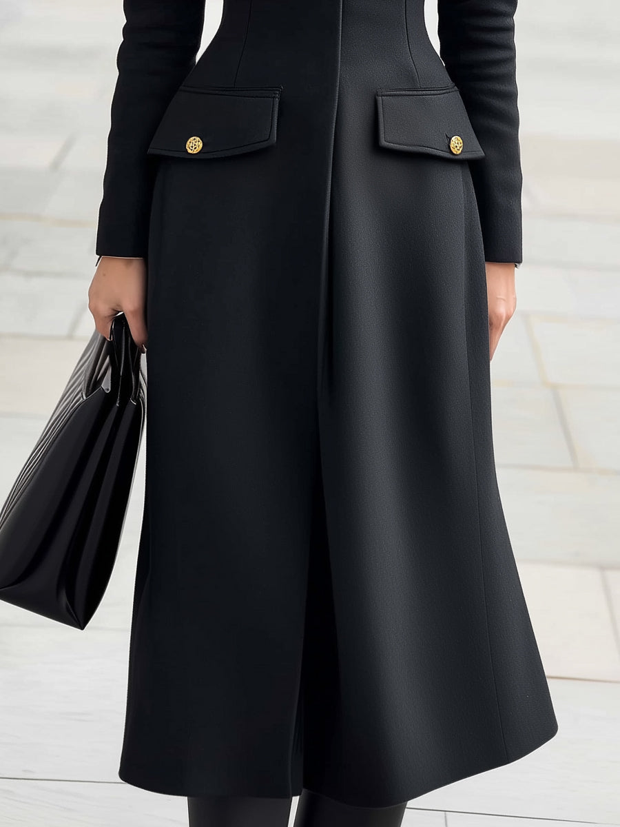 Military Detail Wool Coat