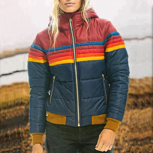 Ines Retro Pälsjacka med Huva