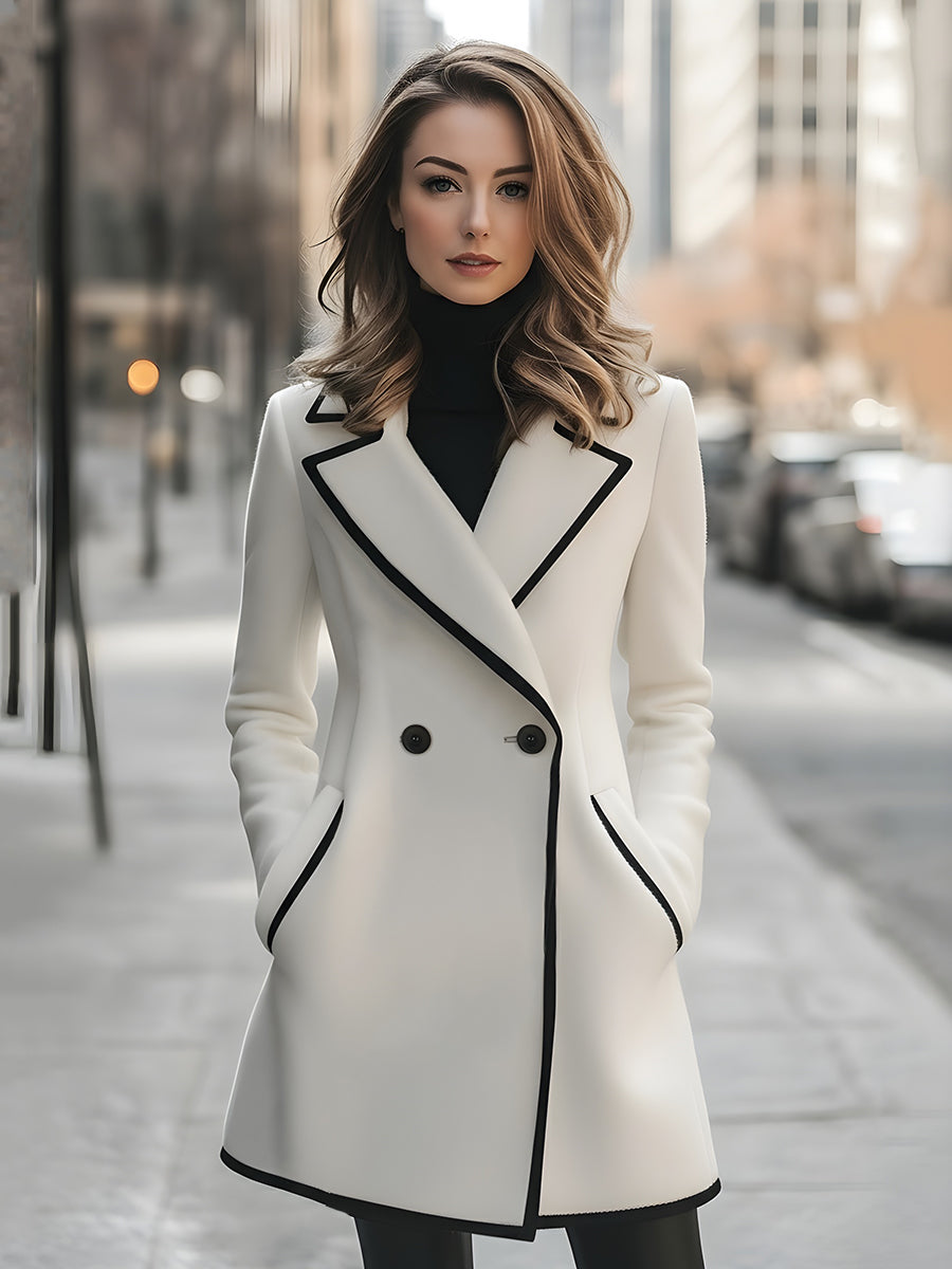 Elegant dubbelknäppt kappa