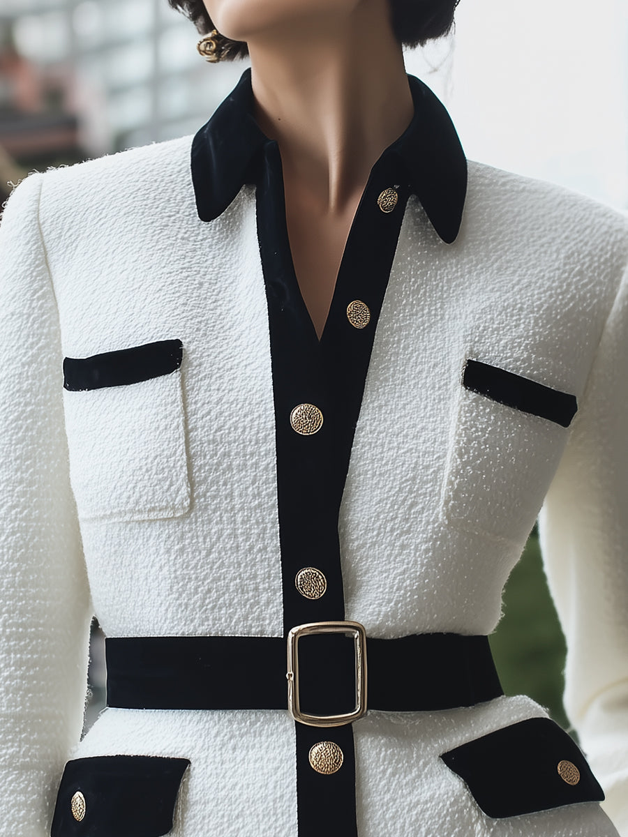 Elegant svartvit tweed