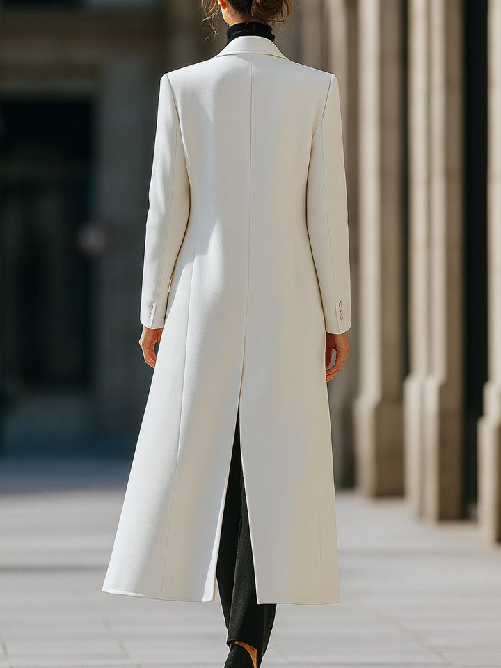 Elegant White Wool Coat