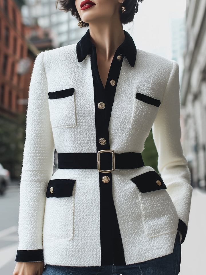 Elegant svartvit tweed