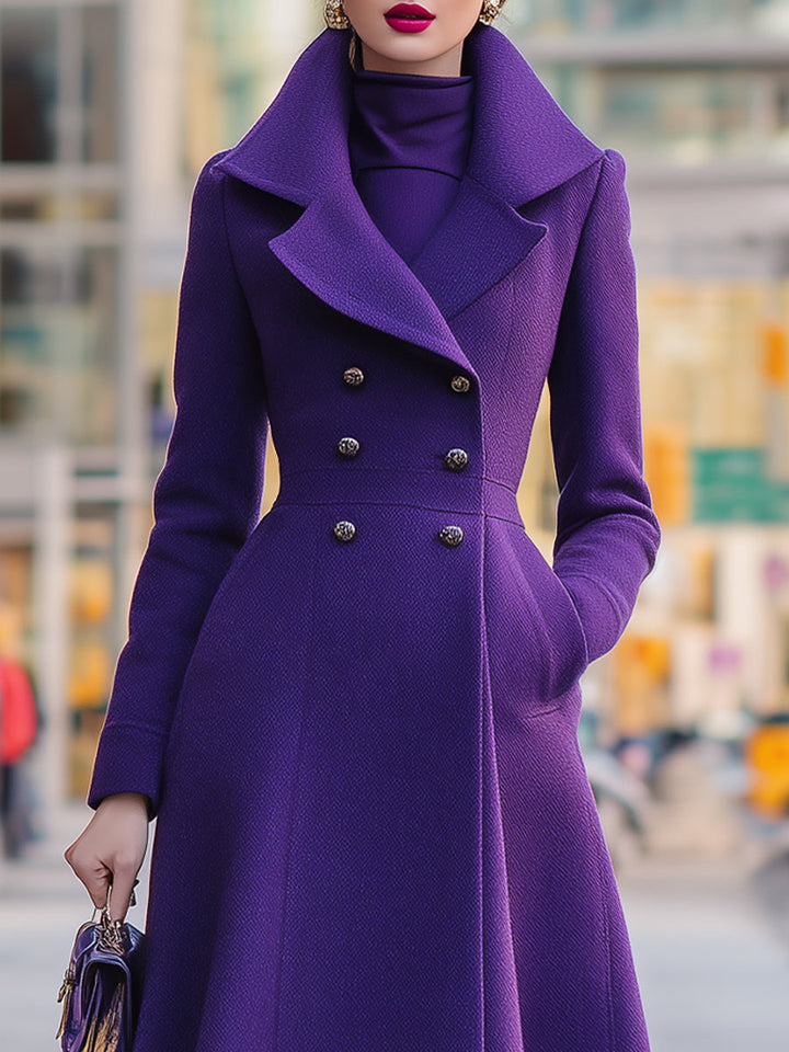 Shawl Collar Flared Coat