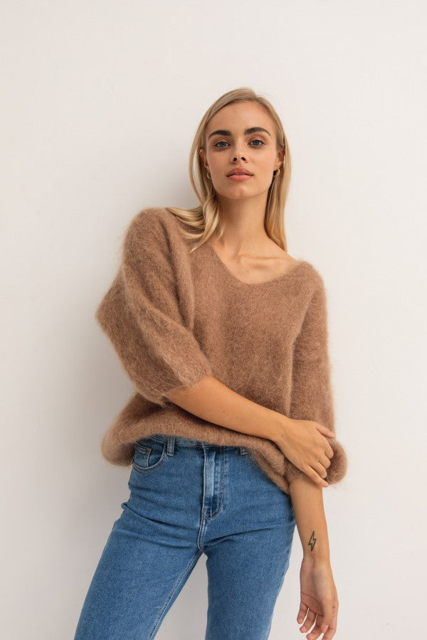 LINDA | Mjuk mohairärmtröja