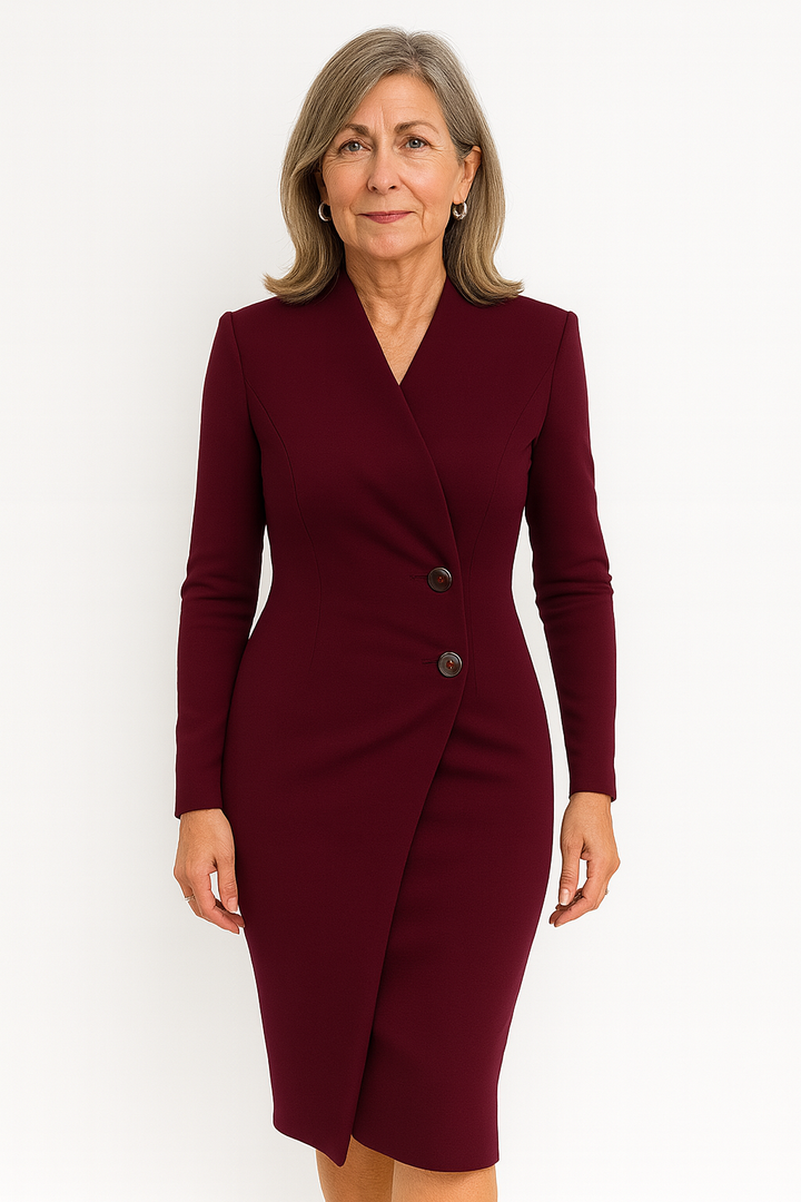 Victoria | Burgundy Wrap Midi Dress