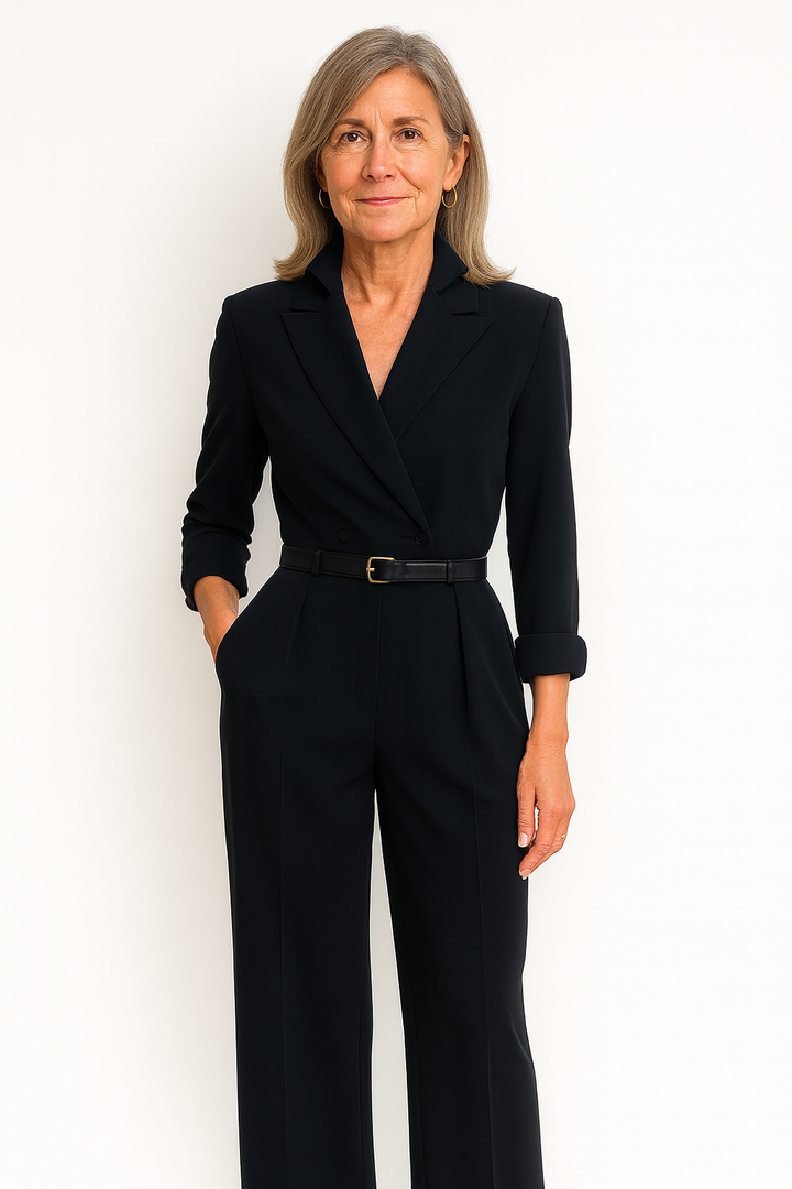 Charlotte | Black Double-Breasted Jumpsuit