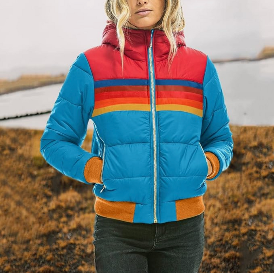 Ines Retro Pälsjacka med Huva