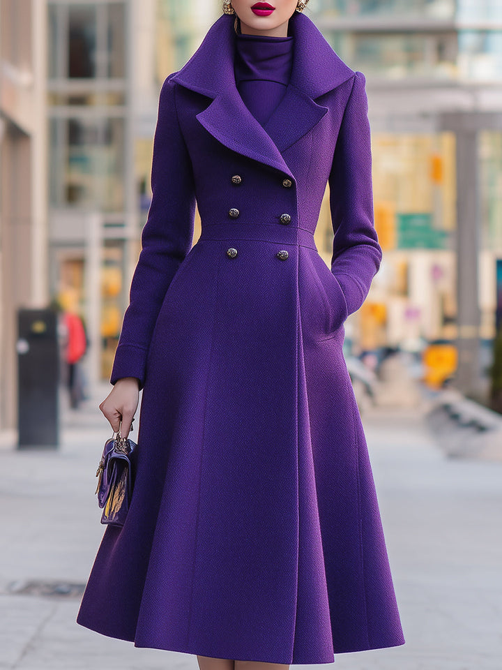 Shawl Collar Flared Coat