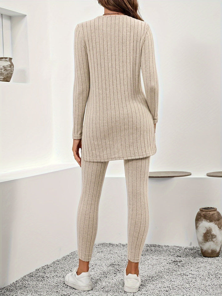 Mila Ribbad loungewear-set