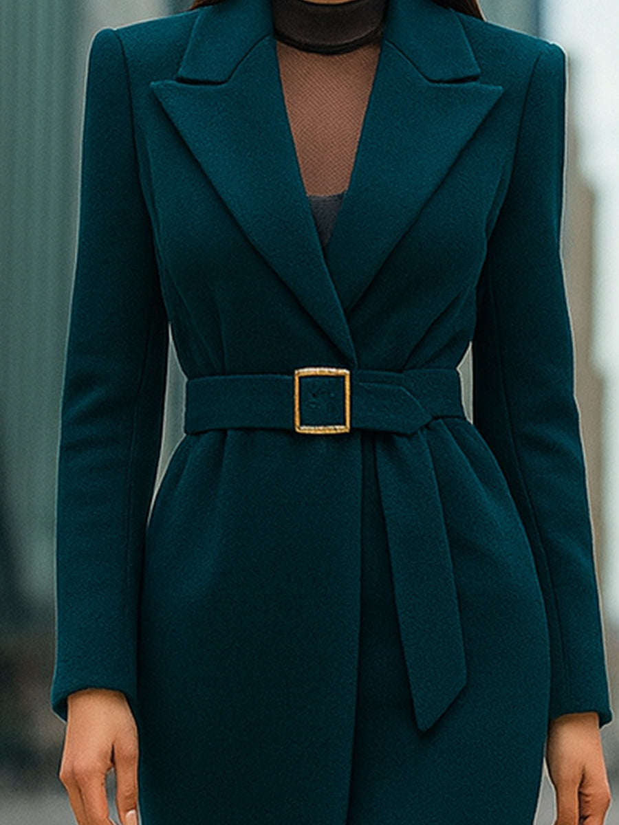 Emerald Belted Maxi Coat