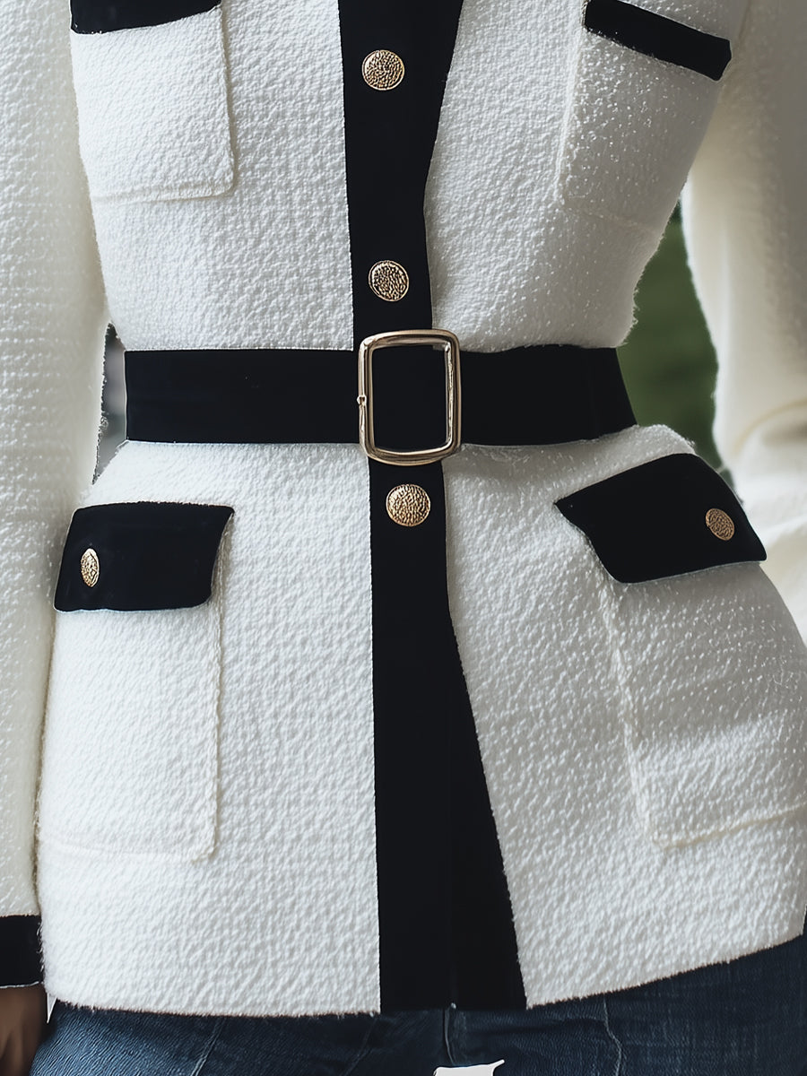 Elegant svartvit tweed