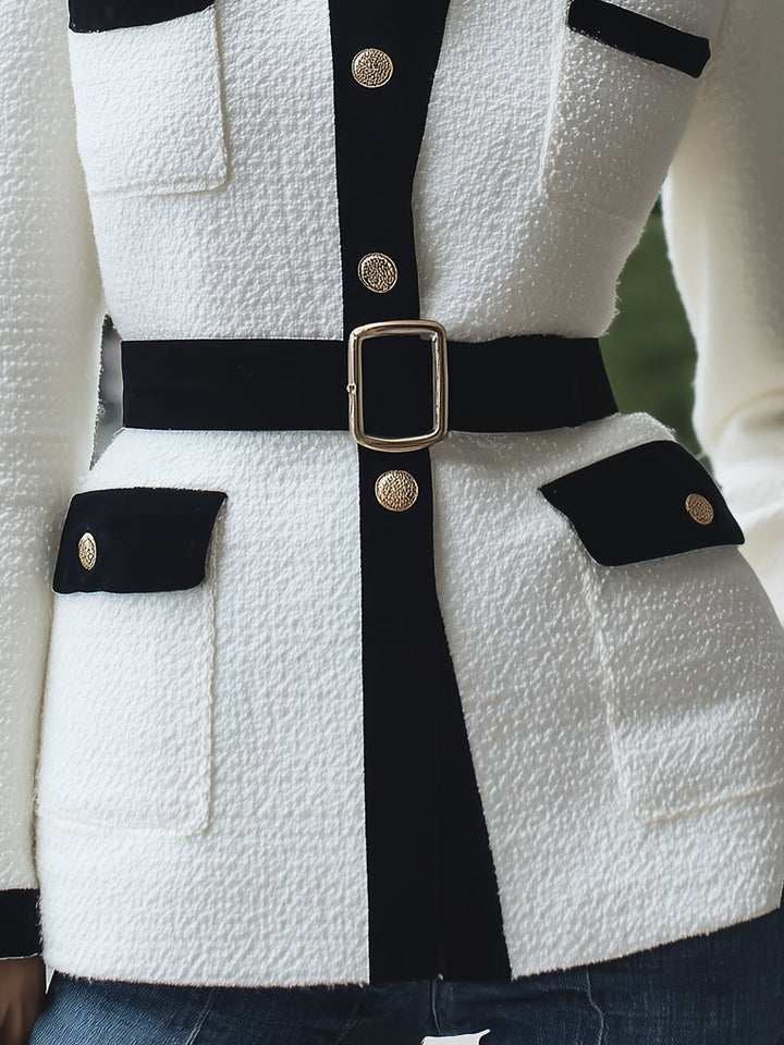 Elegant svartvit tweed