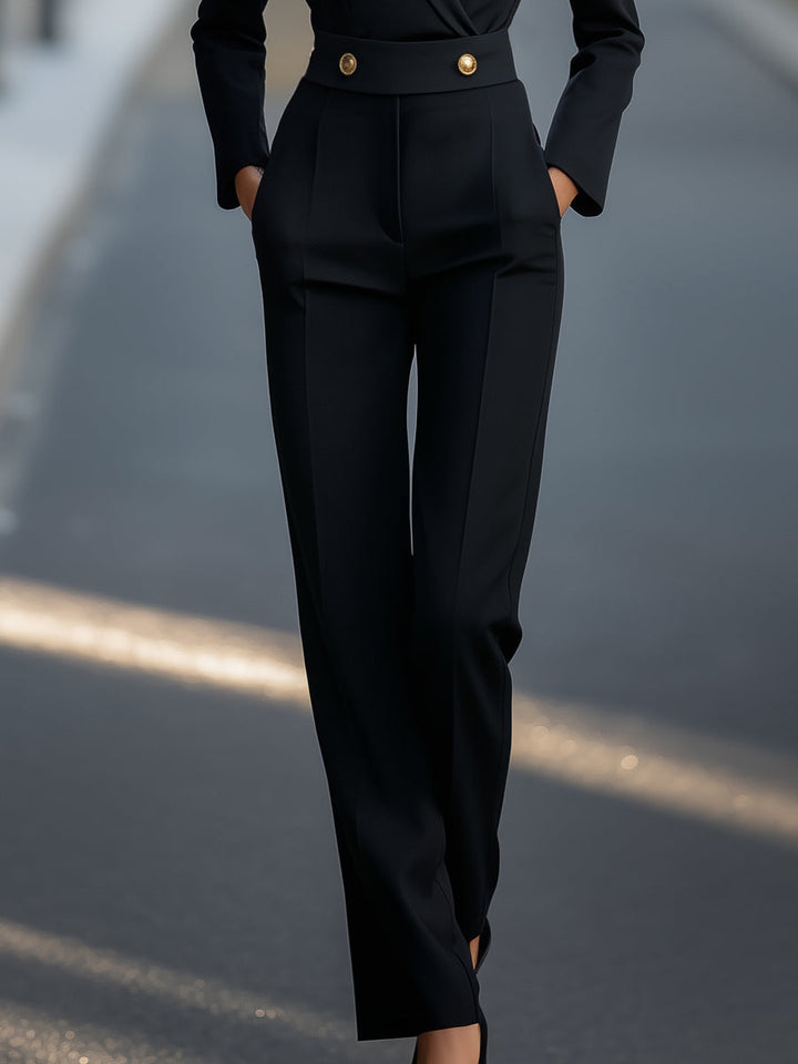 Gold Button Tailored Jumpsuit