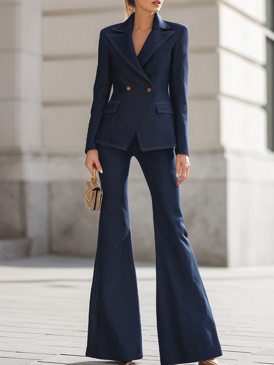 Retro modern denimkostym