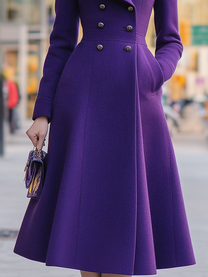 Shawl Collar Flared Coat