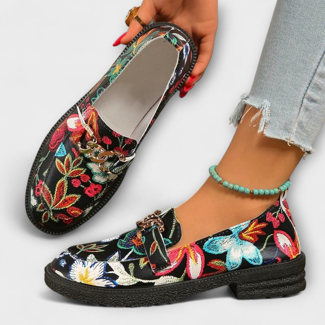 Wilma™ | Flerfärgade loafers med blommönster