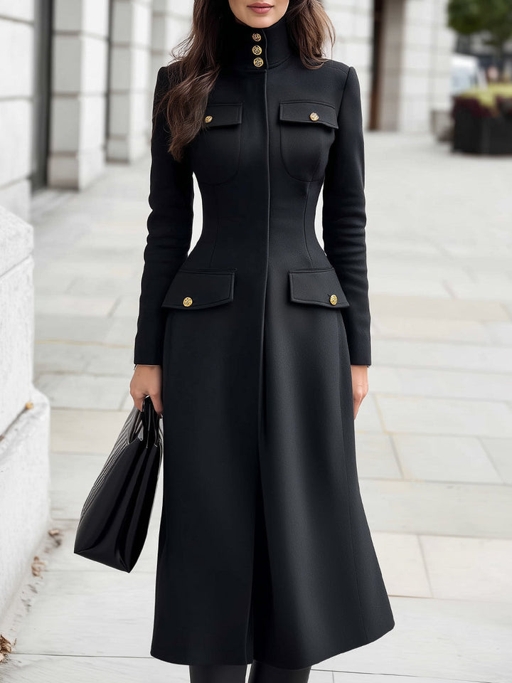 Military Detail Wool Coat