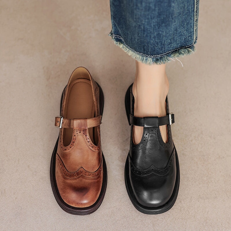 Elva™ Elegant Leather Mary Janes
