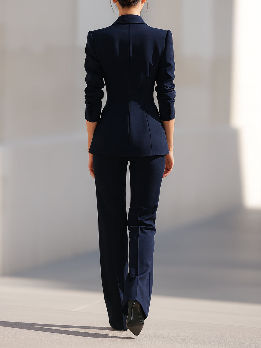 Navy Structured Pantsuit Midnight
