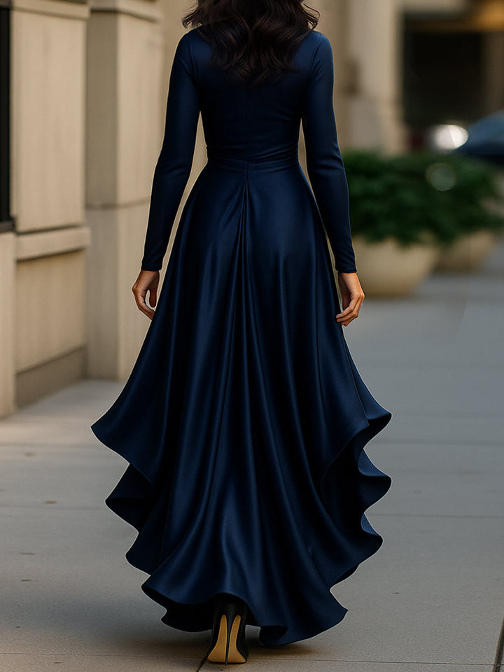 Eva | Blue Draped Maxi Dress
