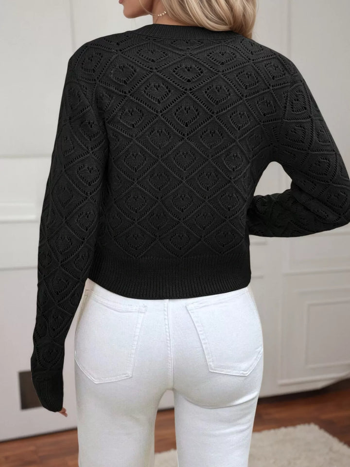 Openwork Long Sleeve Cardigan