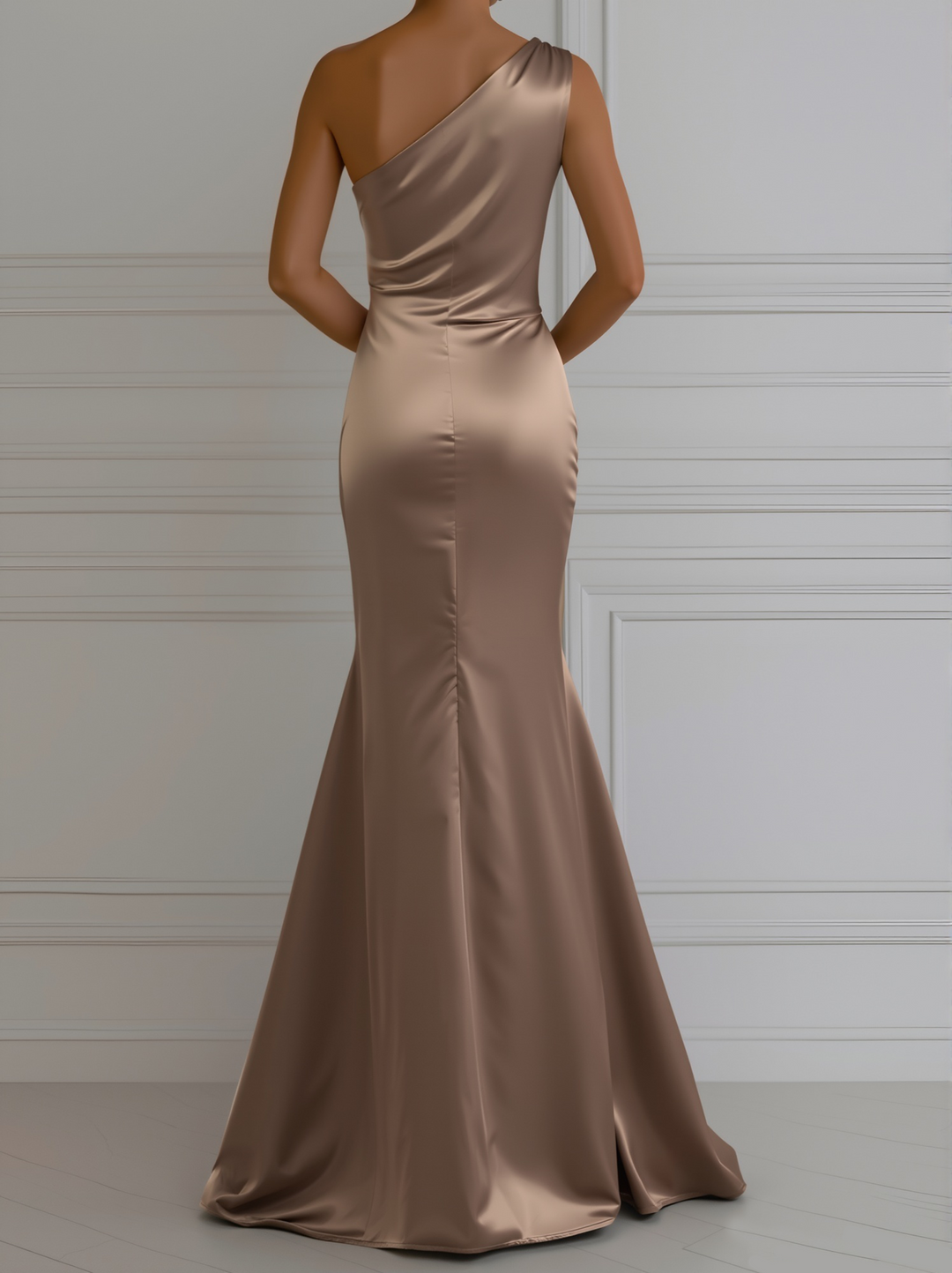 Vivienne | Champagne Satin Gown