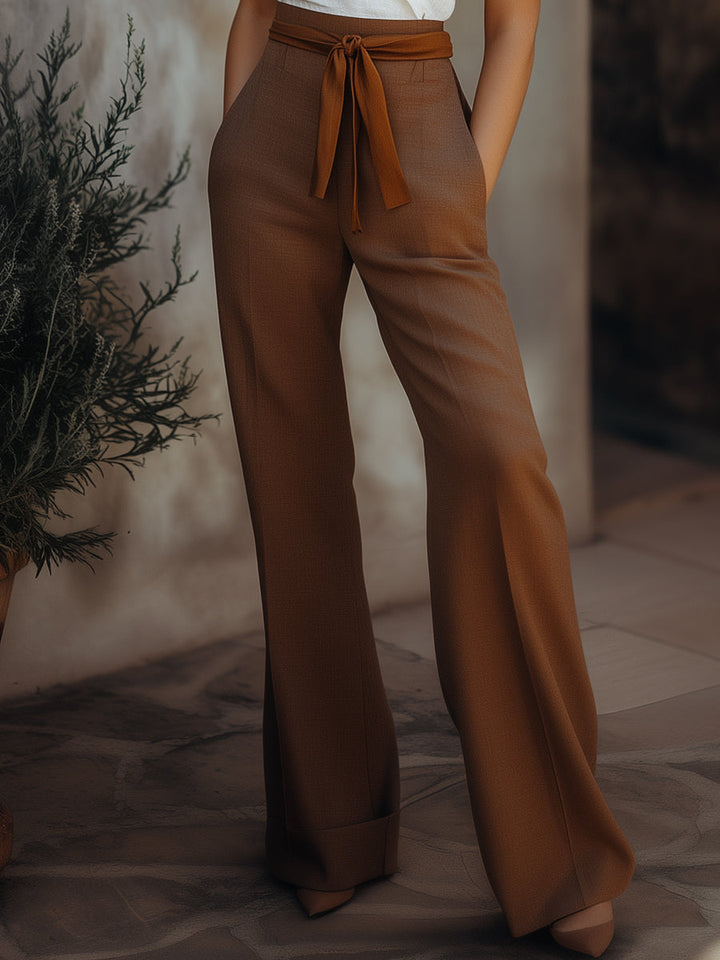 Ivory Mocha Wrap Top Set