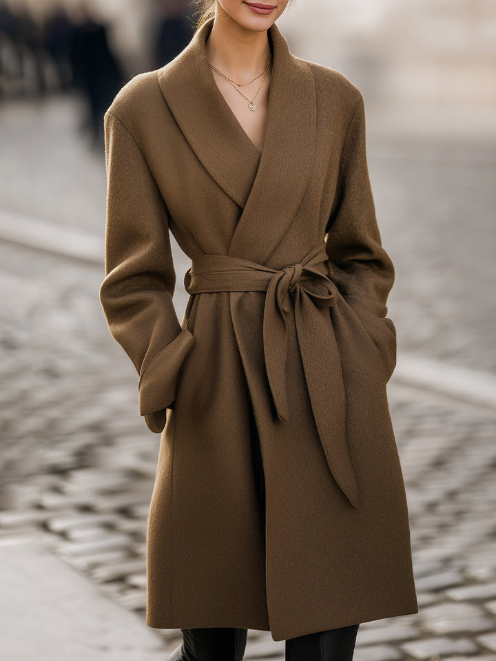 Belted Camel Wrap Coat
