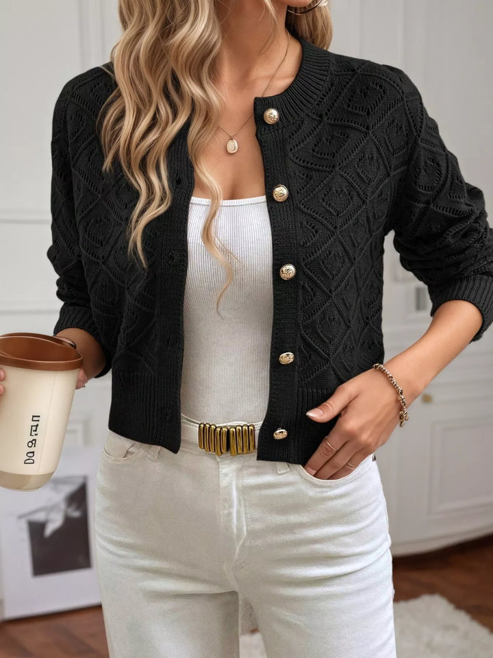 Openwork Long Sleeve Cardigan