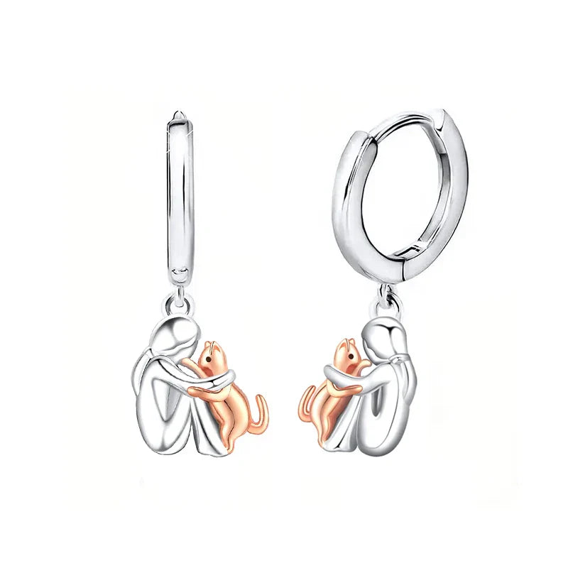 Tara | Cat Icon Round Earrings