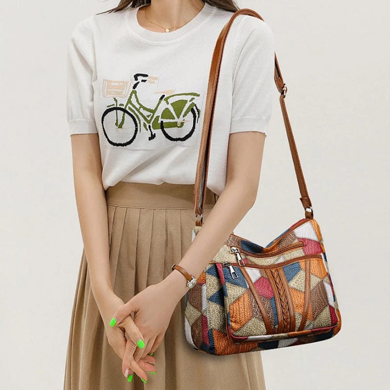 Solara | Mosaic Leather Handbag 