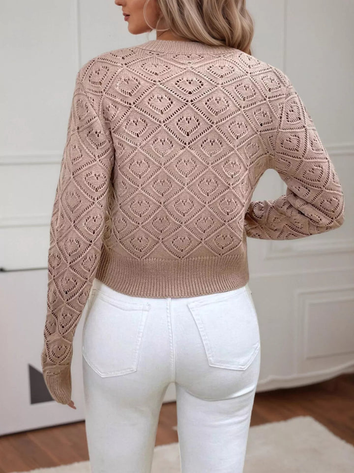 Openwork Long Sleeve Cardigan