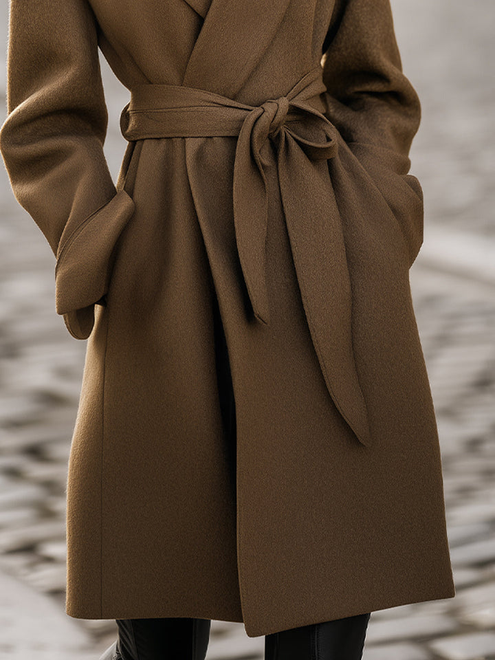 Belted Camel Wrap Coat