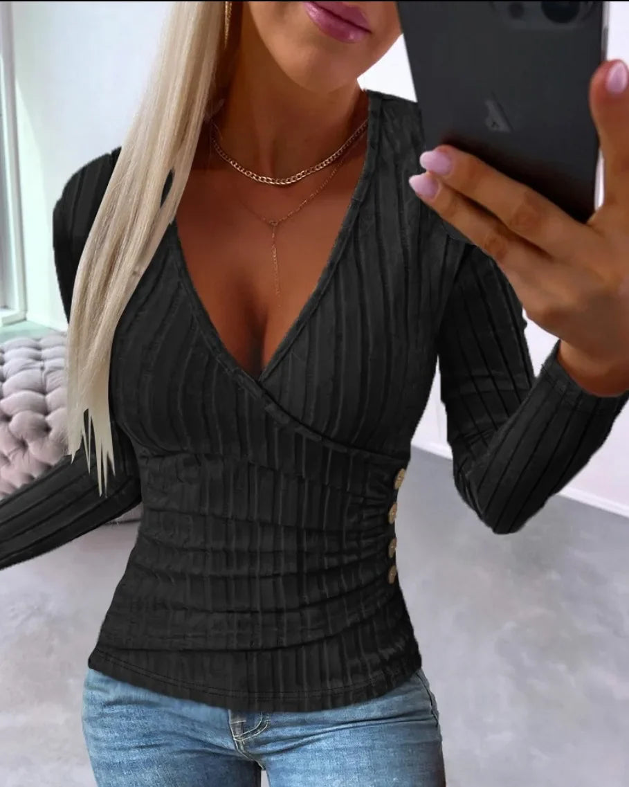 LILLY | Elegant Knit V-Neck Sweater