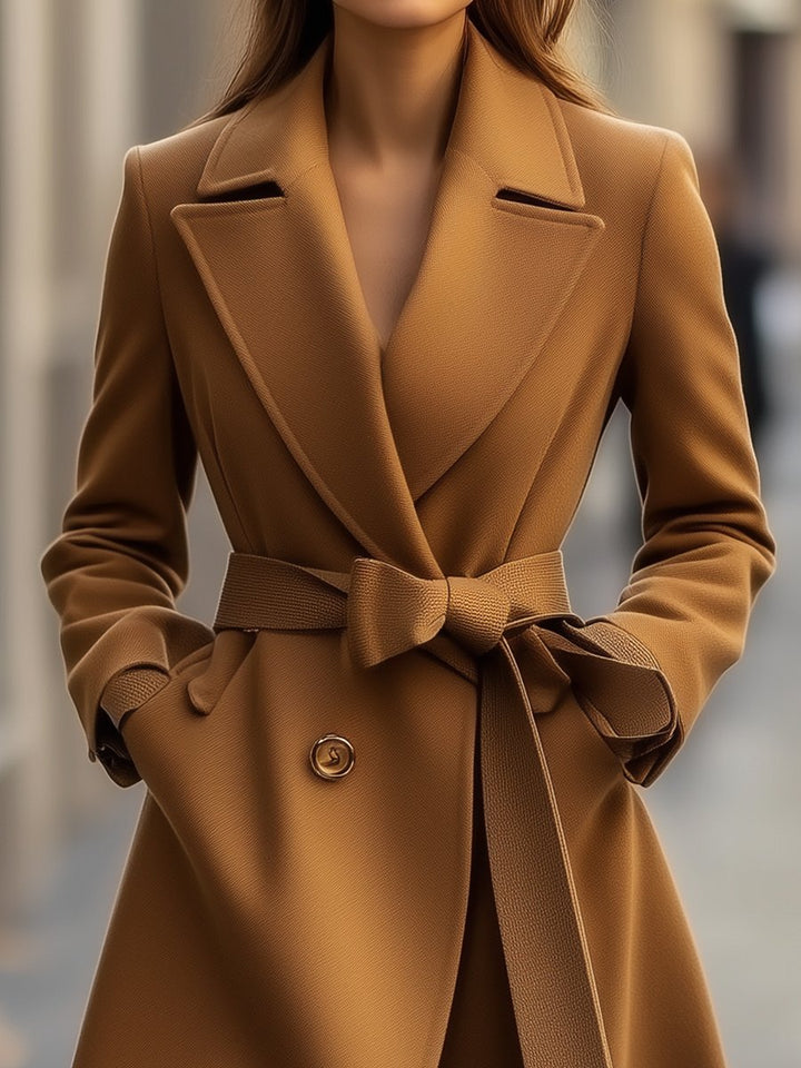 Belted Camel Wool Trench