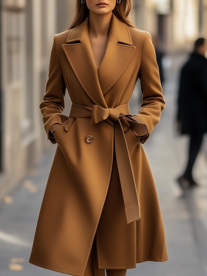 Belted Camel Wool Trench